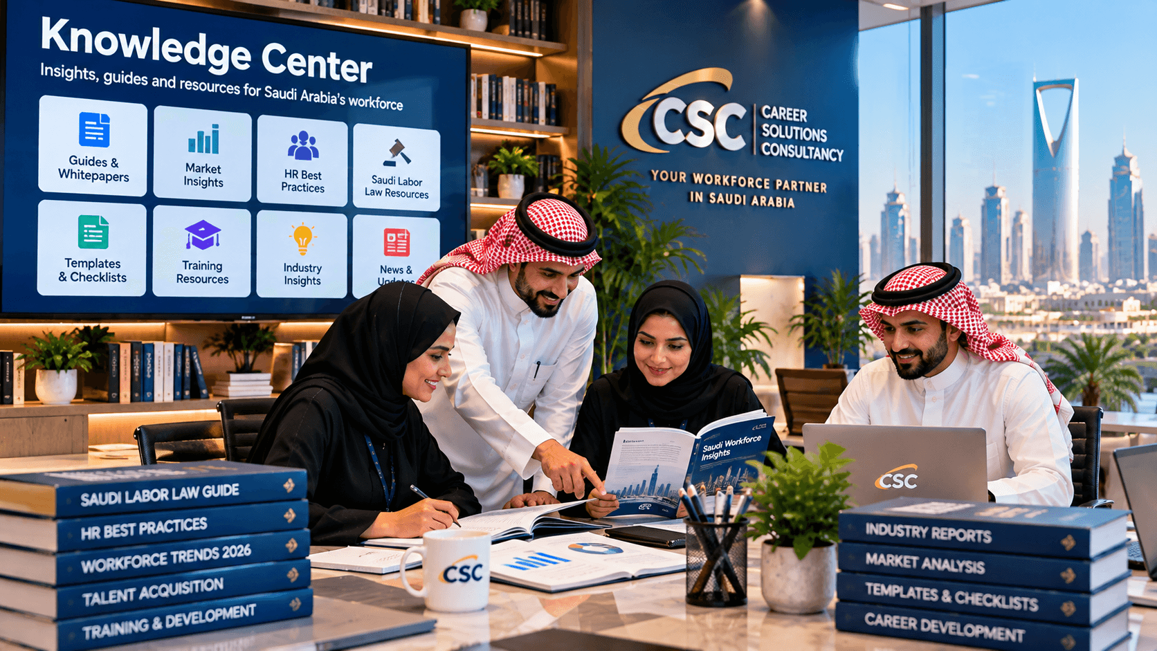 CSC Knowledge Center professionals collaborating in Riyadh